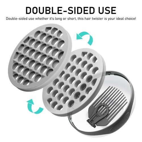 WORGATE Silicone Twist Hair Brush, Magic Curling Hair Tool for Afro Curls,Vertical Stripe Curl Brushes, Detachable Two-Sided for Men Women Boy Girl Comb, Gray, 1 Piece