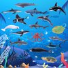 TOYMANY 24pcs Mini Ocean Animal Figurines: Realistic Cake Toppers with Sharks, Whales & Octopus - Great for Kids' Parties, Gifts & School Projects