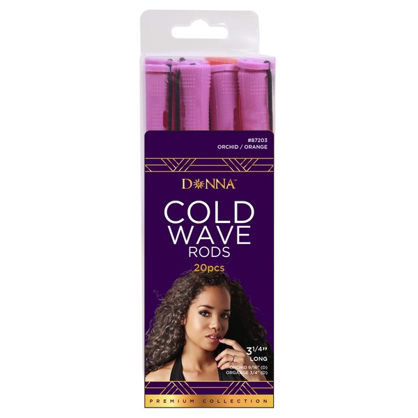DONNA Cold Wave Rods ORCHID 3.25" 10PCS, ORANGE 3.25" 10PCS, Rollers Foam Hair Rollers Hair Curlers Hair Clips for Hairdressing Styling Heatless Hair Curler