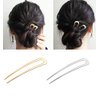 Aeyistry 2 Pieces Metal U Shaped Hair Pin Fork Sticks,Hair Comb Updo Chignon Pin for Women Girls Hairstyle Accessories,Gold and Sliver