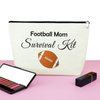 Football Mom Bag Football Player Gift Makeup Bag for Women Football Lover Gift for Teen Girls Daughter Cosmetic Bag Appreciation Gifts for Football Coach Mom Team Leader Birthday Gift Travel Pouch