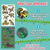Partywind 20 Sheets (180 Styles) Dinosaur Kids Temporary Tattoos, Dinosaur Party Favors Supplies Gifts for Boys Party, Birthday Decorations Toys (Glow + Metallic Glitter Styles)