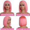 GIRLOFDREAMS Pink Bob Wig Human Hair 13x4 Straight Lace Front Wigs Glueless 180 Density Pre Plucked with Baby Hair Short Brazilian Remy Colored Hair Transparent Frontal Lace Wigs for Black Women