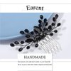 Earent Bride Wedding Hair Comb Black Crystal Hair Piece Rhinestone Halloween Hair Accessories Bridal Side Combs for Women