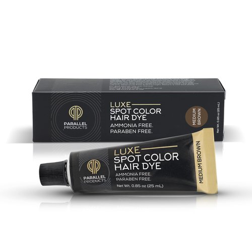 Parallel Products - Luxe Color (Medium Brown) - Cream Hair Dye - 25mL - Tint for Professional Spot Coloring - Covers Grey Hair - Root Touch-Up