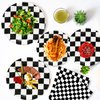 Black and White Checkered Race Car Party Supplies 150Pcs,Racing Party Tableware Set 9"& 7"Checkered Plates and Checkered Flag Napkins Knives Forks Spoons for Race Car Themed Birthday Party Decorations