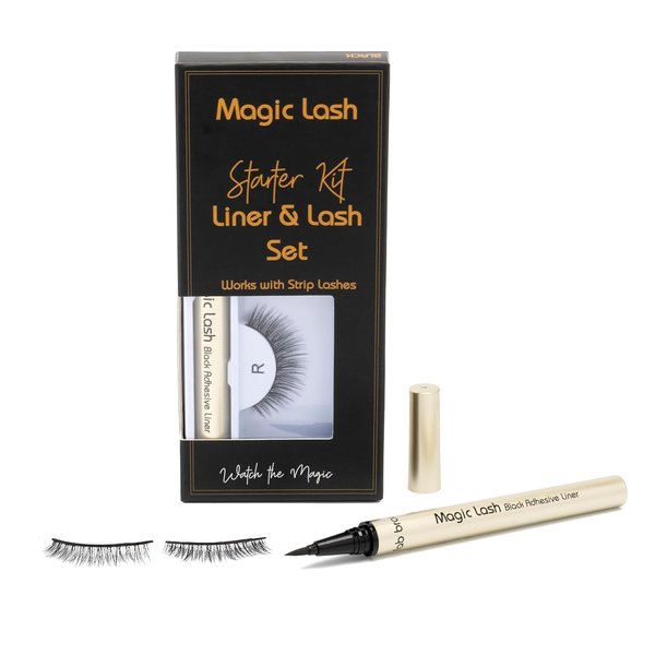 Fab Brows Magic Lash Kit | False Eyelashes & Magic Adhesive Eyeliner | Quick Dry, Easy to Use, All-Day Wear | Natural-Looking, Reusable Strip Lashes | Magnetic Eyelashes Alternative | Glueless Lashes