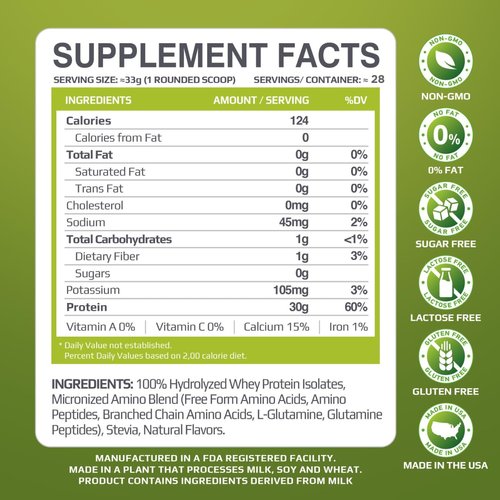 MFL 100% Isolate Protein l 30g of Protein l 12g Amino Acids l Keto Friendly l Low Carbs l 2 lbs. (Chocolate Lava)