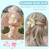 Flower Hair Clip for Women, 6PCS Hawaiian Hair Claw Clips, Plumeria Claw Clips for Thick Hair & Thin Hair, Beach Tropical Preppy Hair Accessories for Girls
