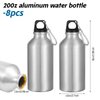 8 Pcs Aluminum Water Bottle 20 oz Reusable Bottles Lightweight Leak Proof Aluminum Sports Travel Bottles with Twist Cap Buckle for Gym, Hiking, Cycling, Camping, Fishing