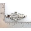 Faship Navy Blue Rhinestone Crystal Floral Double Hearts Hair Barrette Clip