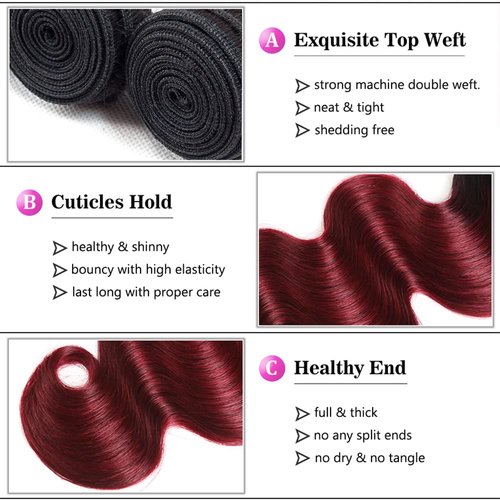 26 28 30 Inch Burgundy Bundles 1b99J Deep Wave Bundles Human Hair Brazilian Virgin Mixed With 3 Bundles Ombre Red Deep Curly Bundles Soft Hair Extensions 300g