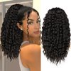 KooKaStyle Curly Ponytail Extension Fluffy Drawstring Ponytail for Women Kinky Curly Clip in Hair Extensions Long Curly Wavy Ponytail Extension Synthetic Hairpiece for Daily Use(18 Inch,Black brown)