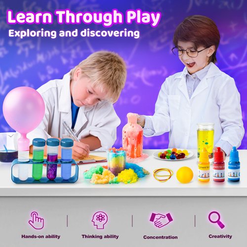 Science Kits for Kids - 50 Experiments Science Kit for Kids Age 6-12 Year Old, STEM Educational Science Toys Gifts for Girls Boys, Chemistry and Physics Set Toys for Boys Girls