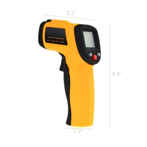 FixtureDisplays® Infrared Thermometer Non-Contact Digital Laser Thermometer Temperature Gun -58 to 1022 Degree F (-50 to 550 Degree C) with LCD Display 18172-NPF-SL