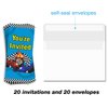 brayqu Race Car Birthday Invitations for Boy Red and Blue Car Racing Ticket Party Invitations Fill-in (20 Invitation Cards with Envelopes)