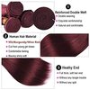 8A Brazilian Virgin Hair 99j Burgundy Straight Hair Weaves Bundle Free Part Red Wine Color 100% Unprocessed Human Hair Weft Weaves…