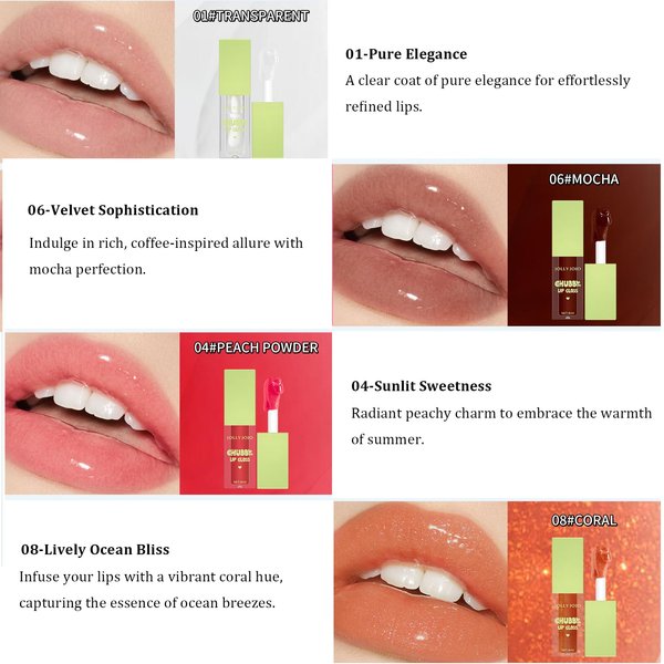 jeosisy Lip Glow Oil - Hydrating Lip Oil Tinted, Long Lasting Plumping Lip Balm Lip Care Moisturizing Lip Gloss (# 6)