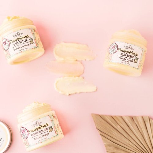 Bella & Bear Pineapple Whipped Soap - Paraben Free - Cruelty-Free Vegan Body Wash And Shave Cream, 6.7oz (6.7 oz)