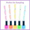 Laza 100 Pcs 3-in-1 Transparent Nail Swatch Sticks Box-packed with Ring and Numbered Stickers Nail Art Polish Color Display Tester Practice Sample Sticks Nail Supplies for Nail Techs - 300 Tips Square