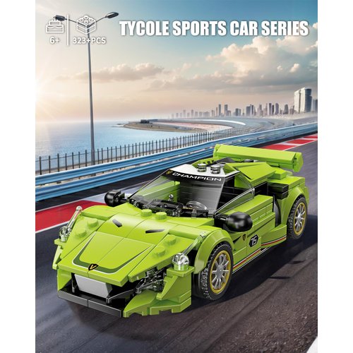 TYCOLE Super Sports Car Building Block Set with Display Case,Speed Race Car Building Kits Construction Toy,Collectible Car Model and Ideal Gift for Adults and Kids 6 and up(323pcs)