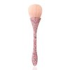 WOKOTO 1pcs Pink Shiny Rhinestone Nail Art Dust Brushes For Acrylic Nails Powder Remover Brushes Loose Face Cosmetics Blending Liquid Foundation Powder Make Up Brushes Nail Trimming Cleaning Tools