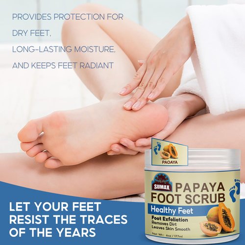Papaya Foot Scrub, Natural For All Body Exfoliation, Dead Skin Remover, Moisturize And Nourish Your Dry Rough Feet, Make Your Feet Smooth And Soft
