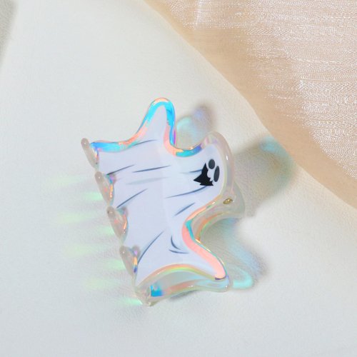 Halloween Hair Clips Cute Ghosts Claw Clips Strong Hold Non Slip Hair Clips White Hair Accessories for Women Halloween Hair Clip Claw Clips for Thick Thin Hair Styling Accessories 1Pcs (Style 1)