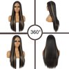 Straight Synthetic Lace Front Wigs for Women 28 Inch Middle Part Wig Blonde Mixed Brown Colored Wig Hightlight Long Wigs (28 Inch Straight Wig Brown Mixed Blonde)