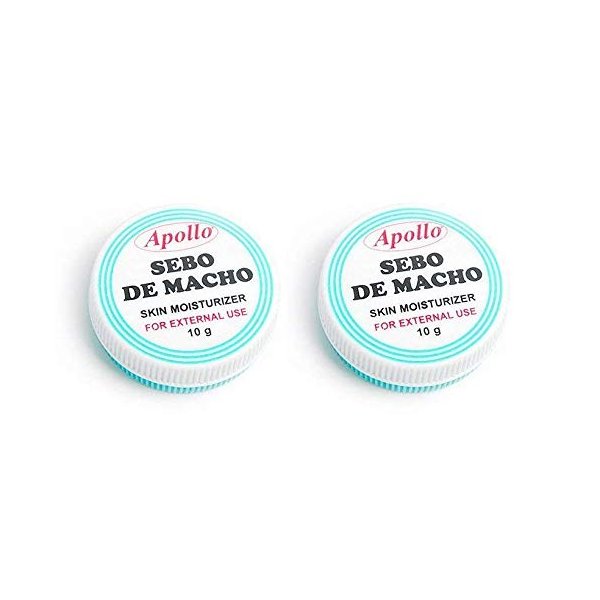 Apollo Sebo de Macho Skin Moisturizer 2-Pack (2 x 10g) Made from mutton’s tallow (sheep’s fat).