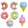 7Pcs Ice Cream Balloons and Donut Foil Balloon Set Doughnut Mylar Balloons for Ice Cream Summer Hawaii Luau Birthday Baby Shower Party Decorations Supplies