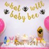 INNORU What Will Baby Bee Banner, Bumble Bee Theme Baby Shower Party Decorations, Mommy to Bee Daddy to Bee Party, Bee Boy or Girl Party Decorations, Gold Glitter