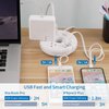 Travel Power Strip with USB Ports, NTONPOWER Cruise Approved Power Strip with 3 Outlet 3 USB, 5 ft Extension Cord with USB Ports, Compact for Indoor Home Office Dorm Room Cruise Essentials, White