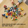 LEGO Classic Bricks and Wheels 11014 Building Kit, Includes a Toy Car, Train, Bus, Robot, Skateboarding Zebra, Race Car, Bunny in a Wheelchair, Pull-Along Duck and a Monkey on a Banana Skateboard