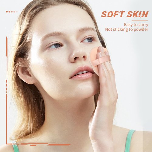 10 Pieces Powder Puffs for Face Powder, 2.36 inch Makeup Puff for Powder Foundation Velour Powder Puff Pure Cotton Powder Applicator Cotton Cosmetic Powder Makeup Puffs Pads with Ribbon