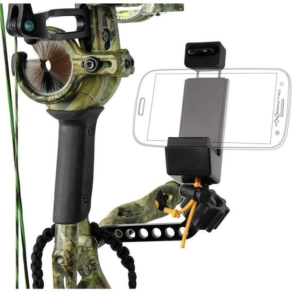 Muddy Bow Camera Phone Holder with Ball Mount - Durable Adjustable Easy-to-Install Versatile Bow Hunting Holder for Phones & Cameras
