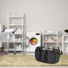 Pop-Up Laundry Basket，collapsible Mesh Laundry Hamper– With Extended Shoulder Straps, Sturdy Handles, and Premium Cationic Fabric (black)