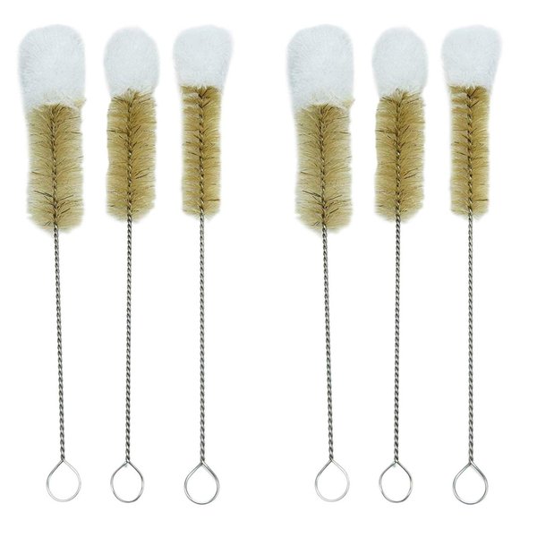 HUJI Stainless Steel Multi-Purpose Cleaning Soft Tip Brushes (Set of 6)