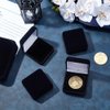 FINGERINSPIRE 4 Pcs 40mm Black Velvet Challenge Coin Storage Gift Box 2.58x2.58x1.4 Square Badge Presentation Display Box Single School Emblem Badge Display Holders Medal Lapel Pin Storage Boxes