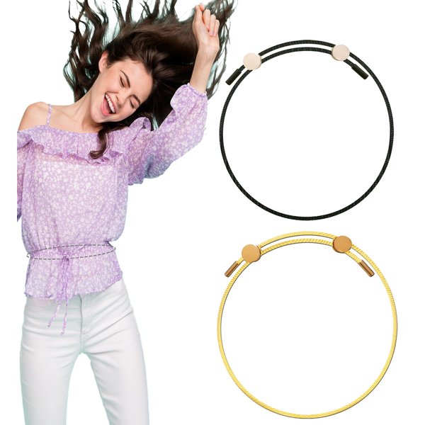 Tozomiaoi 2pcs crop tuck, Adjustable Band,shirt tuck band crop band, The Elastic Band to， Change The Style of Your Tops (0.08Pounds) (Medium)