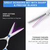 Hair Cutting Scissors and Thinning Shears, 6.5in Professional Stainless Steel Barber Scissors with Sharp Blades, Ergonomic Hairdressing Scissors for Men Women Kids and Pets Hair
