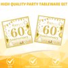 40PCS Gold Birthday Decorations 60th Theme Birthday Party Tableware1964 Party Supplies 60 Year Old Birthday Party Decorations Plates Napkins for Cheers to 60 Years Wedding Anniversary Party Supplies
