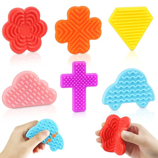 Fidget Toys Sensory Stone, Autism Toys for Kids Adults, 6Pcs Textured Sensory Stones for Autism ADHD Kids, Fidgets Stress Toys for Kids-Anxiety Relief, Gifts Christmas Stocking Stuffers for Kids