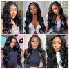 Body Wave Bundles Human Hair Brazilian Wave Bundles 100% Unprocessed Brazilian Virgin Remy Hair Bundles Body Weave Bundles Human Hair Extensions for Black Women 18 18 18 inch