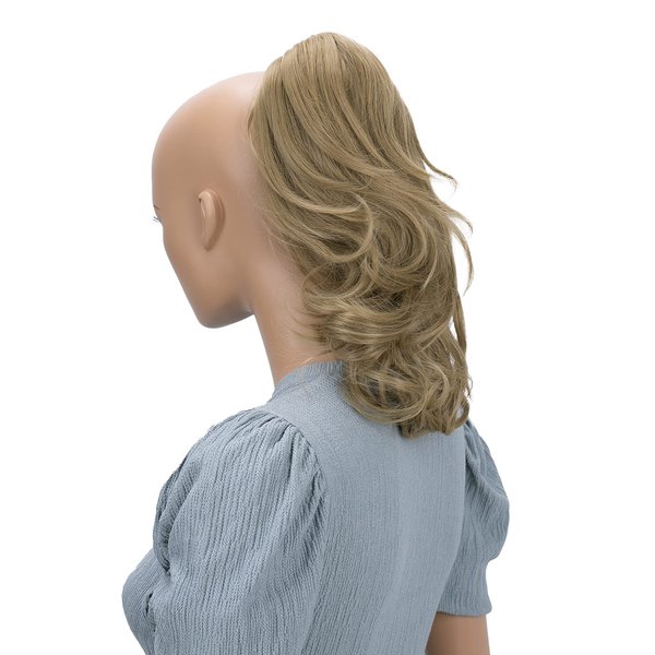 CAISHA 14" Wavy Clip On Ponytail With Butterfly Clip Hairpiece Heat-resistant Synthetic Fibres Natural Blonde H104