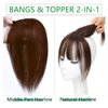 Bangs Hair Clip, Clip in Bangs Hair Toppers for Women 100% Real Human Hair, Clip on Bangs 360° 3D Cover Wispy Fake Clip in Hair Extensions for Women Daily (Mocha Brown, 3D 7 * 9 French Bangs)