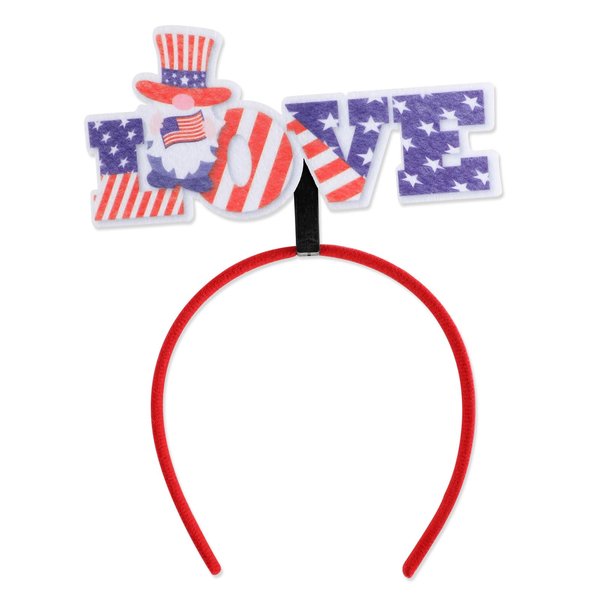 JOFONY Gnomes American Flag Headband,Indepandence Day Patriotic Dwarf With Flag Love 4th of July Silk Heaband Hair Hoop for Women Girls Uncle Sam Party Accessories Favors Decorations