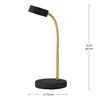 Globe Electric 30061 Desk Lamp, Gold Gooseneck, Matte Black Finish, 5W Energy Star Integrated LED, 250 Lumens 30061, 15.45", Black & Gold