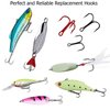 Fishing Treble Hooks Kit, 100pcs Red Treble Hooks Sharp Round Bend Classic Triple Fishing Hooks High Carbon Steel Barbed Treble Hooks for Fishing Lure Baits Saltwater Freshwater Size 4 6 8 10