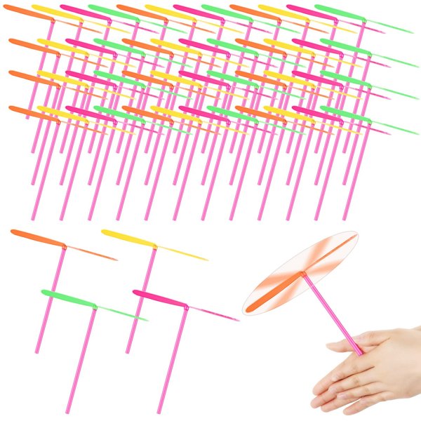 200 Pcs Hand Helicopter Flying Helicopter Toy Hand Rub Flying Toys Plastic Fly Spinner Toy Spin Copter Hand Toy Plastic Dragonfly Toy Hand Rub Plastic Propeller for Outdoor Flying Party Gift, Colorful